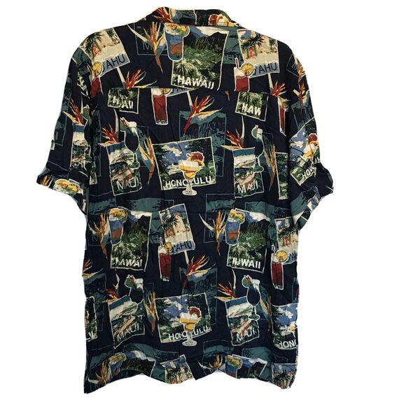 Emergency EXIT Hawaiian Button Up Collared Shirt ~ Sz M ~ Maui ~ Short Sleeve - Picture 4 of 4